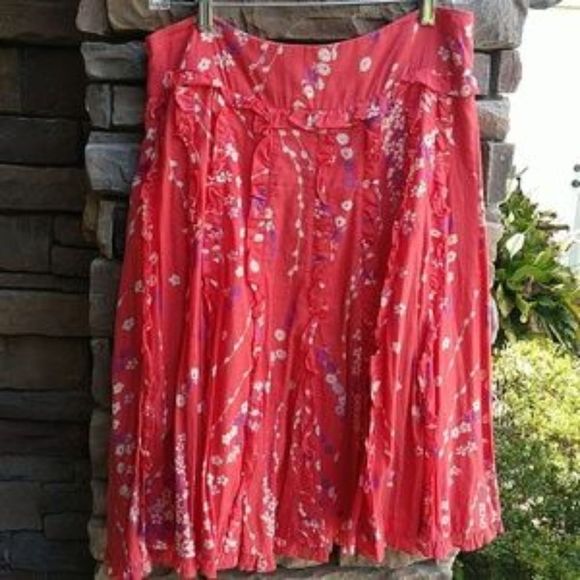 Anthropologie Dresses & Skirts - ODILLE Anthropologie  Skirt Ruffles Floral